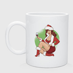 Кружка керамическая Pin Up Girl Christmas, цвет: белый