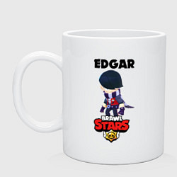 Кружка керамическая BRAWL STARS EDGAR, цвет: белый