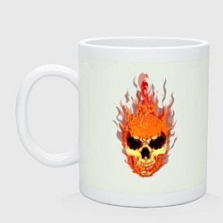 Кружка керамическая Fire flame skull, цвет: фосфор