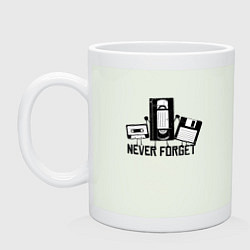 Кружка керамическая Never Forget Эпоха VHS, цвет: фосфор