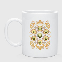 Кружка керамическая DnD Dices: Celtic Motifs, цвет: белый