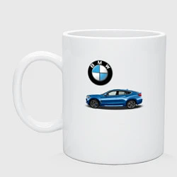 Кружка керамическая BMW X6, цвет: белый