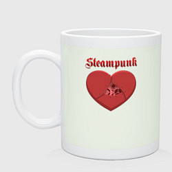 Кружка керамическая Heart Steampunk Меха сердце Z, цвет: фосфор