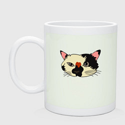 Кружка керамическая Милая мордочка сердитого кота, цвет: фосфор