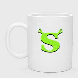 Кружка керамическая Shrek: Logo S, цвет: белый