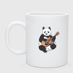 Кружка керамическая Панда гитарист Panda Guitar, цвет: белый