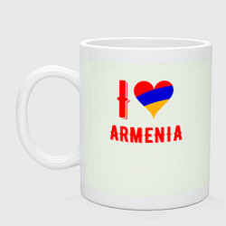 Кружка керамическая I Love Armenia, цвет: фосфор