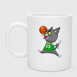 Кружка керамическая Jordan Cat, цвет: белый