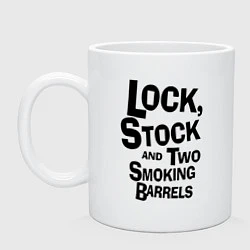 Кружка керамическая Lock, Stock and Two Smoking Barrels Лого, цвет: белый