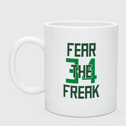 Кружка керамическая Fear The Freak 34, цвет: белый