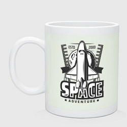 Кружка керамическая Космический корабль, цвет: фосфор