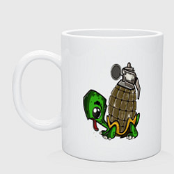 Кружка керамическая Explosive turtle, цвет: белый