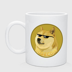 Кружка керамическая Dogecoin, цвет: белый