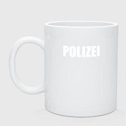 Кружка керамическая POLIZEI Полиция Надпись Белая, цвет: белый