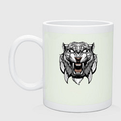 Кружка керамическая Серый Тигр, цвет: фосфор