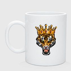 Кружка керамическая Царь тигр, цвет: белый