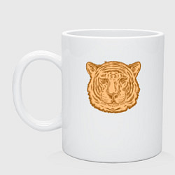 Кружка керамическая Coffee Tiger, цвет: белый