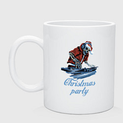 Кружка керамическая Christmas party, cool DJ, цвет: белый