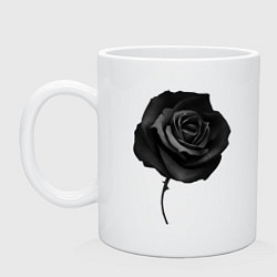 Кружка керамическая Чёрная роза Black rose, цвет: белый