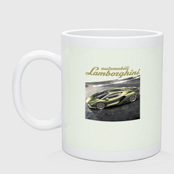 Кружка керамическая Lamborghini Motorsport sketch, цвет: фосфор