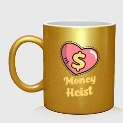 Кружка керамическая Money Heist Heart, цвет: золотой