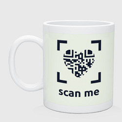 Кружка керамическая Scan Me - Heart, цвет: фосфор