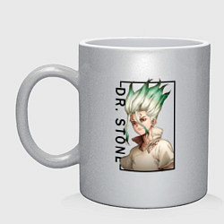 Кружка керамическая Доктор Стоун Сенку Ишигами, цвет: серебряный