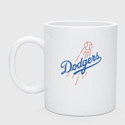 Кружка керамическая Los Angeles Dodgers baseball, цвет: белый