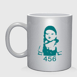 Кружка керамическая 456 Doll, цвет: серебряный