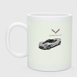Кружка керамическая Chevrolet Corvette - Racing team, цвет: фосфор