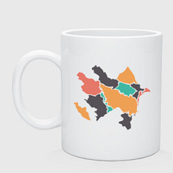 Кружка керамическая Карта - Азербайджан, цвет: белый