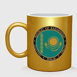 Кружка керамическая Home Kazakhstan, цвет: золотой