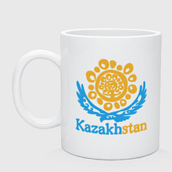 Кружка керамическая Казахстан - Kazakhstan, цвет: белый