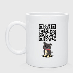 Кружка керамическая Sex, milk, rock n roll! QR code!, цвет: белый