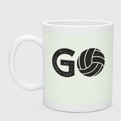 Кружка керамическая Go Volleyball, цвет: фосфор