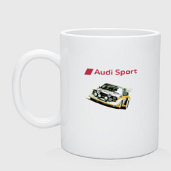 Кружка керамическая Audi Racing team Power, цвет: белый