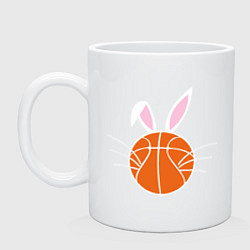 Кружка керамическая Basketball Bunny, цвет: белый