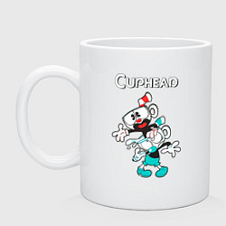 Кружка керамическая Cuphead веселые чашечки, цвет: белый