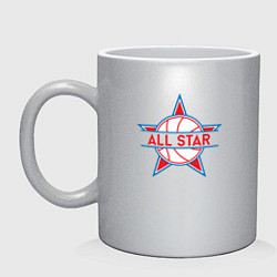 Кружка керамическая NBA All-Star, цвет: серебряный