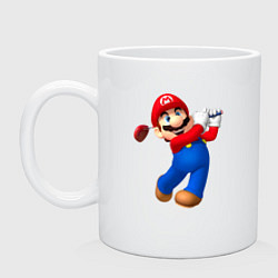 Кружка керамическая Марио - крутейший гольфист Super Mario, цвет: белый