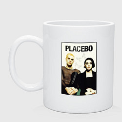 Кружка керамическая Placebo рок-группа, цвет: белый