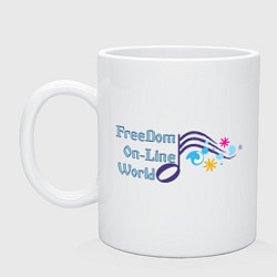 Кружка керамическая FreeDom On-Line World, цвет: белый