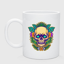 Кружка керамическая Summer - Skull, цвет: белый