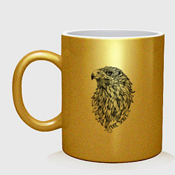 Кружка керамическая Eagle Pure Spirit Орёл Чистый Дух, цвет: золотой