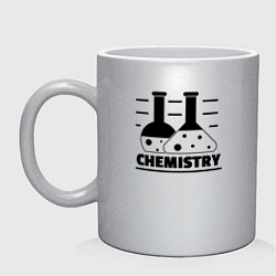 Кружка керамическая CHEMISTRY химия, цвет: серебряный