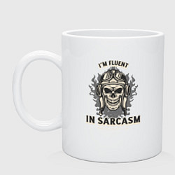 Кружка керамическая Im fluent in sarcasm, цвет: белый