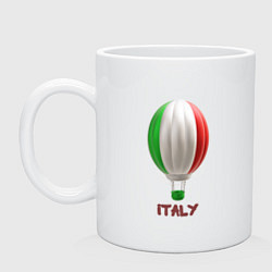 Кружка керамическая 3d aerostat Italy flag, цвет: белый