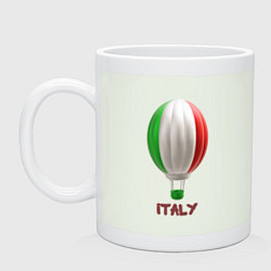 Кружка керамическая 3d aerostat Italy flag, цвет: фосфор