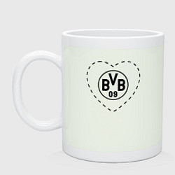 Кружка керамическая Лого Borussia в сердечке, цвет: фосфор