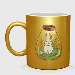 Кружка керамическая The hare in the flask, цвет: золотой